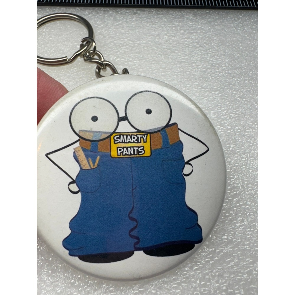 Smarty Pants Character Keychain Glasses Blue Jeans Funny Gag Gift
